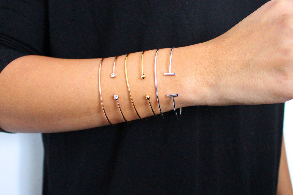 Bar Slip-On Cuff | 18K Rose Gold-Plated