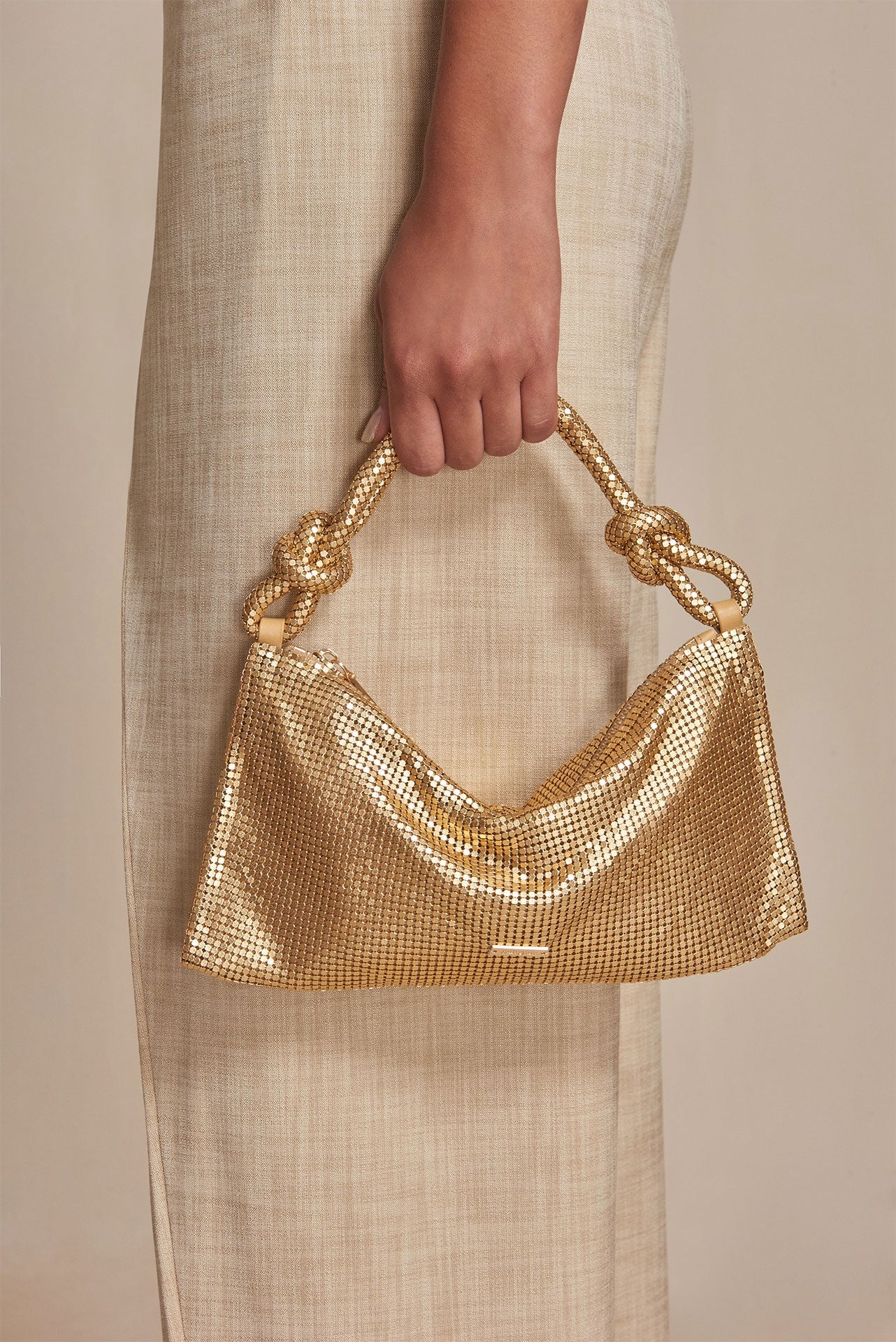 Hera Nano Shoulder Bag | Brushed Brass Chainmail