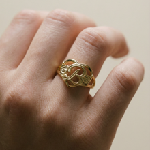 The Gold Cutout Flower Heart Letter Ring | 18Kt Gold Vermeil