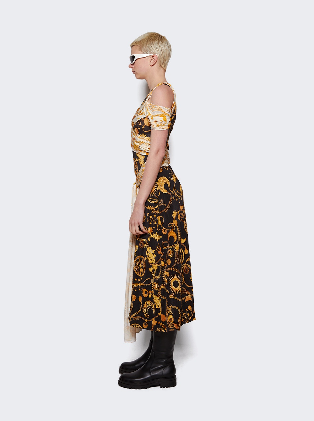 Women | Marine Serre | Ornament Jewelry Nuisette Dress | Black & Gold