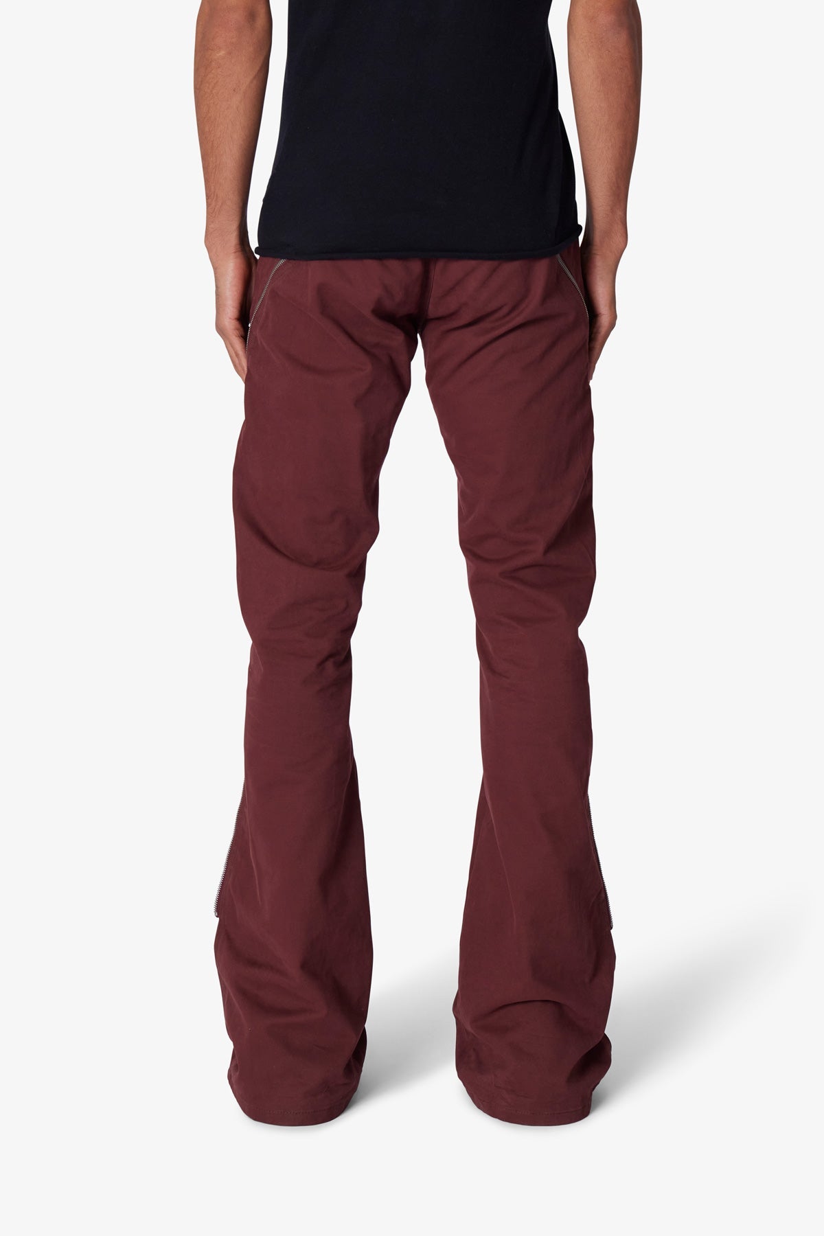 D519 Zipper Flare Denim | Red