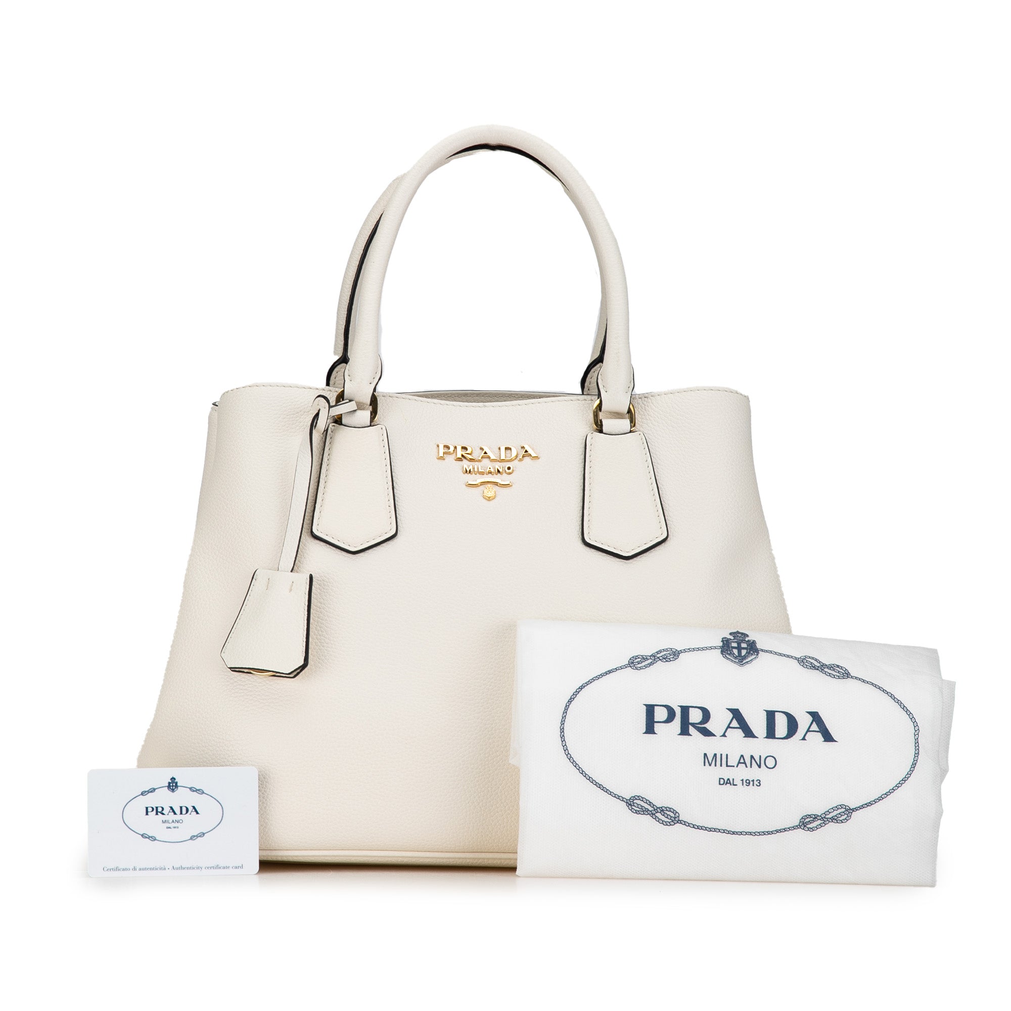 Prada Pre-Owned Medium Vitello Daino Satchel | Women | White