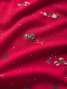 Womens | Gisele Printed TENCEL Modal Long PJ Set | Winter Wonderland Haute Red/Ivory