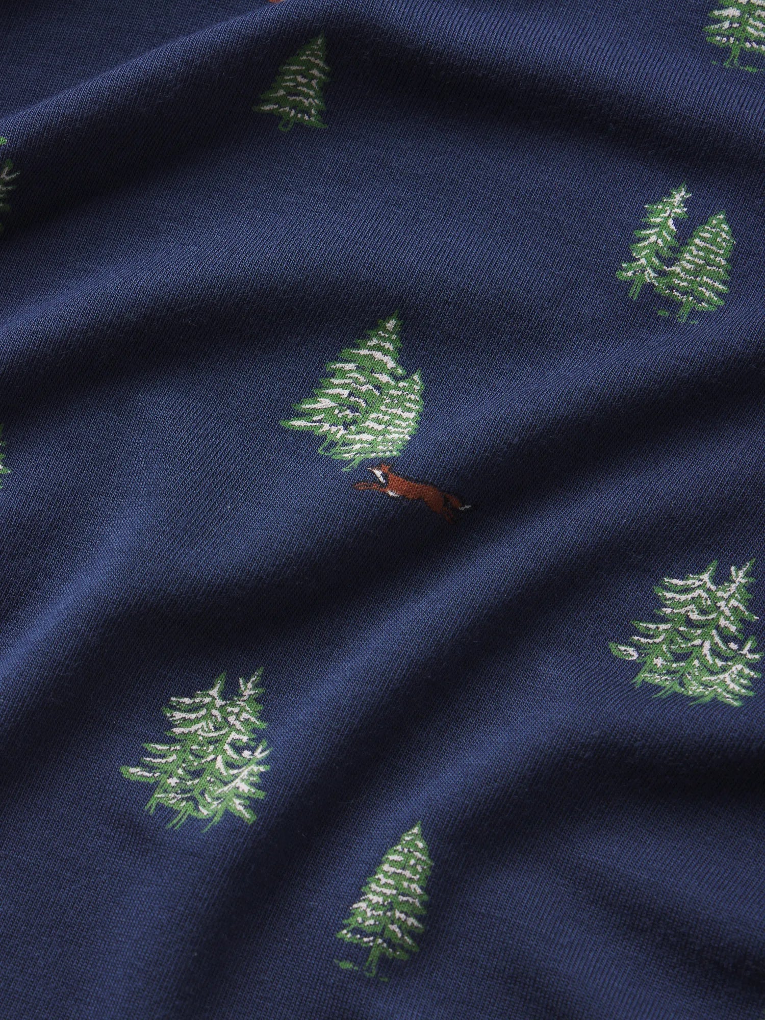 Mens | Henry Printed Tencel Modal Long PJ Set | Woodland Pine Navy/Ivory