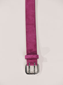 Mini Hutch Suede Belt | Magenta & Silver