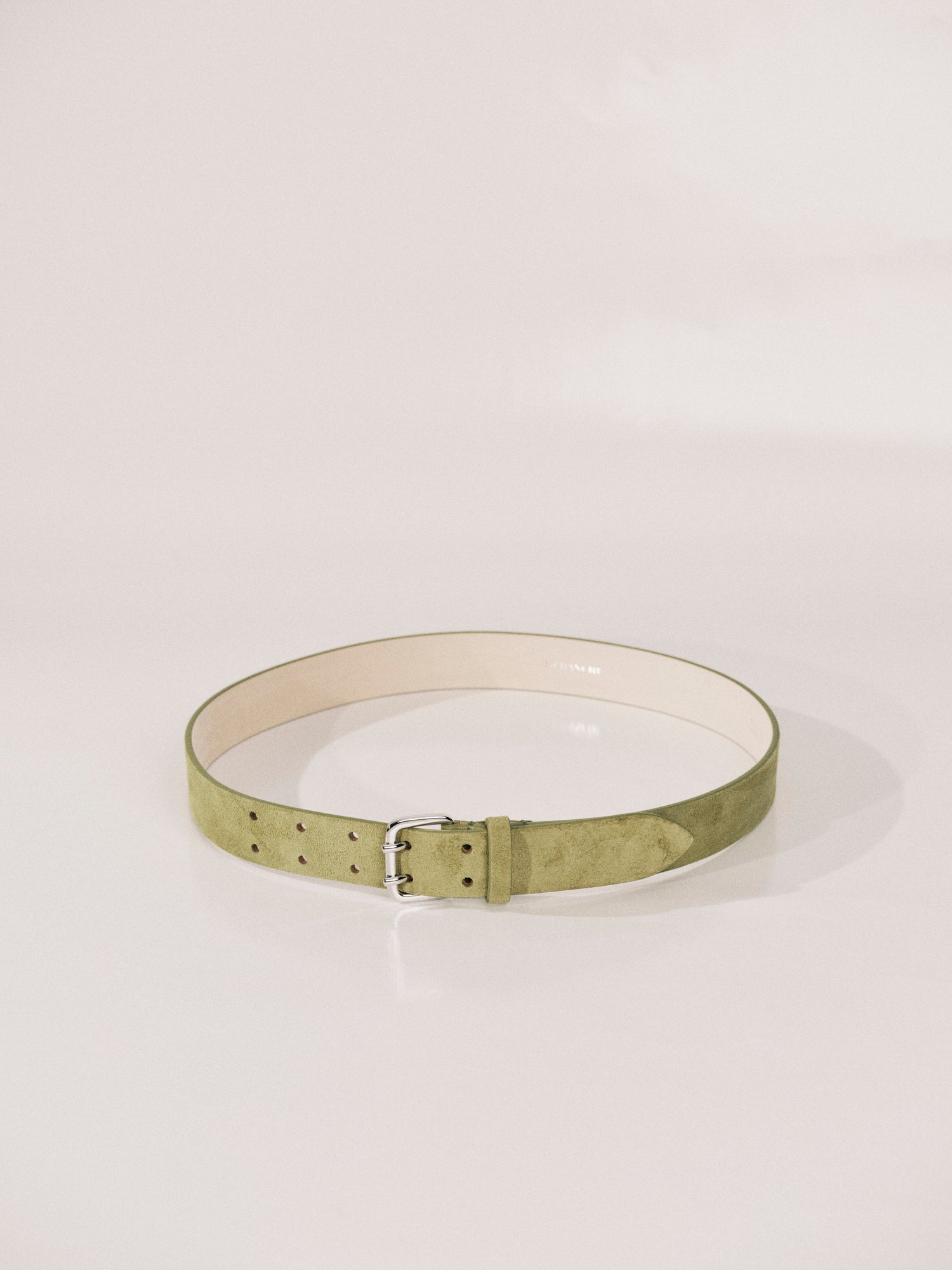 Mini Hutch Suede Belt | Moss & Silver