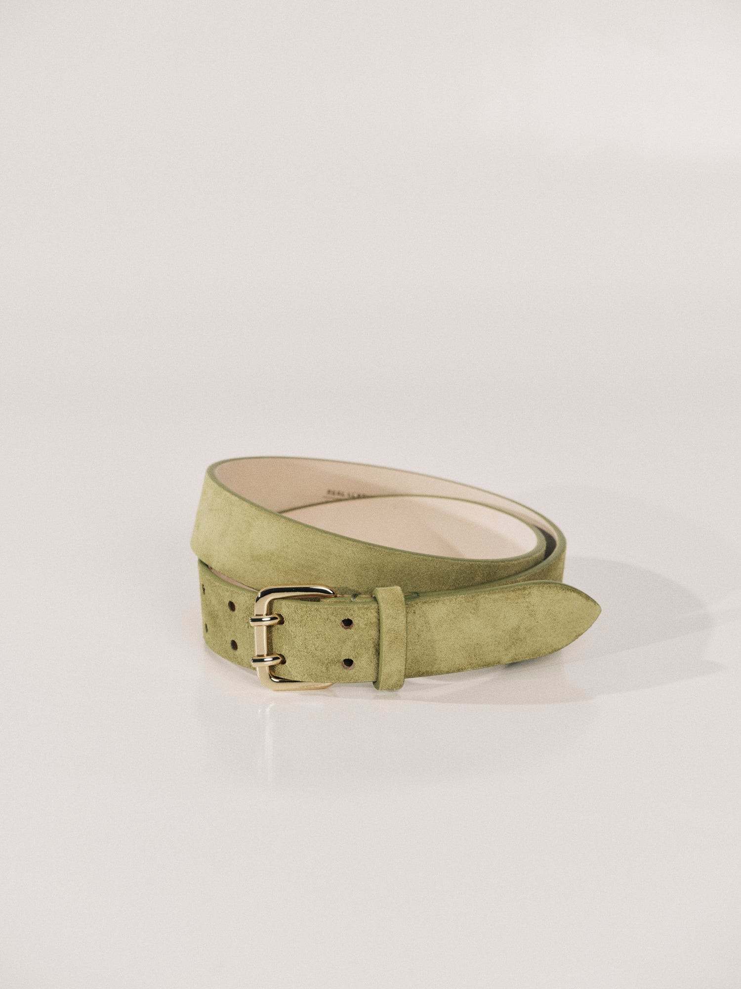 Mini Hutch Suede Belt | Moss & 24K Gold