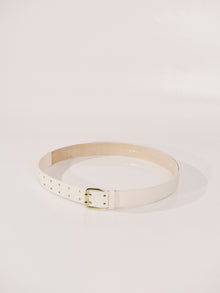 Mini Hutch X-Long Belt | Ivory & 24K Gold