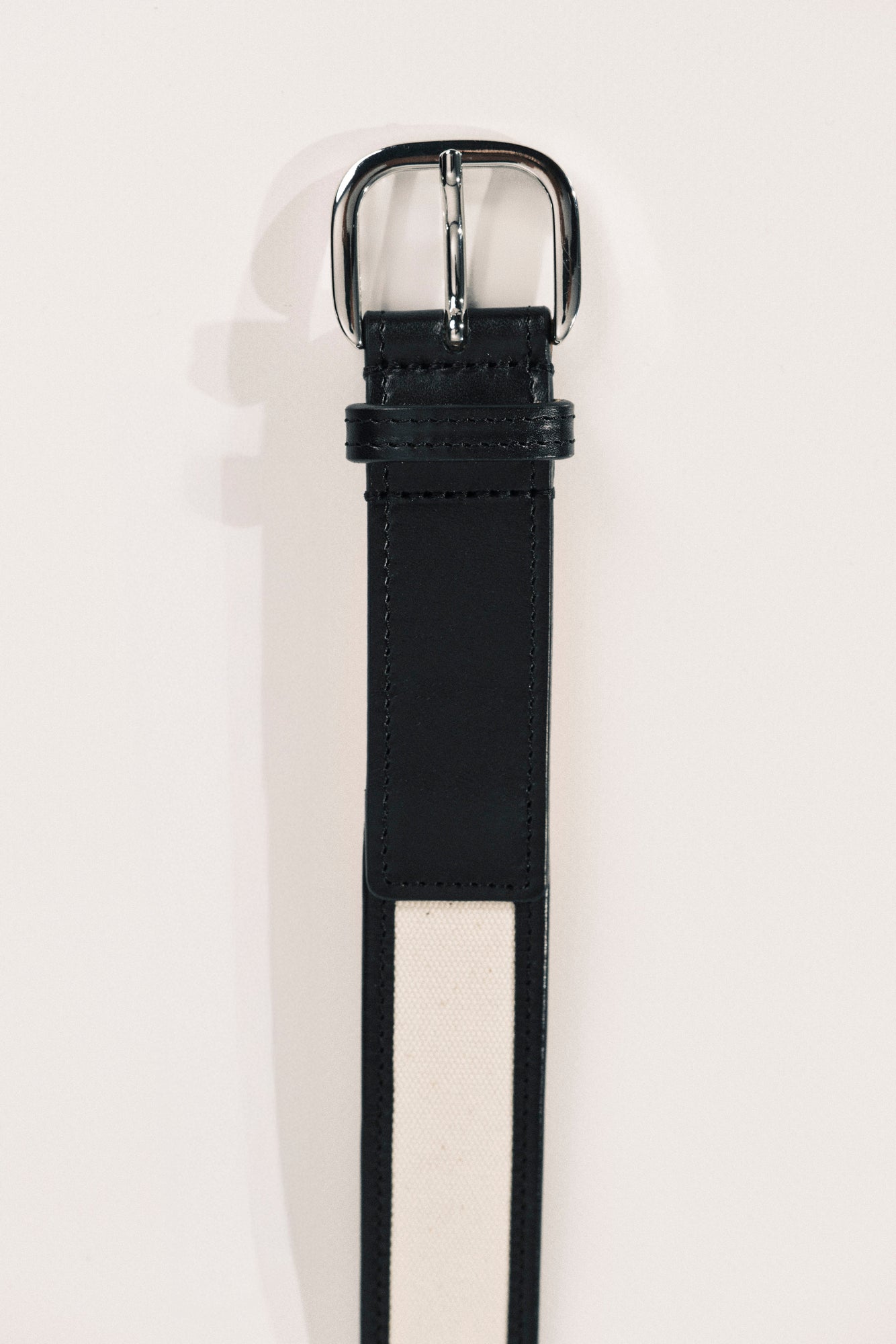 Jeanne Belt | Canvas & Black Leather Trim & Silver