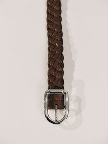 Mija Braided Belt | Mahogany & Silver
