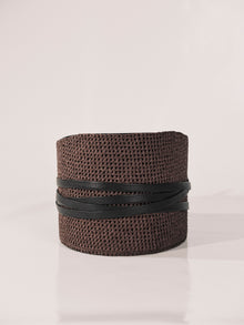 Undone Corset Belt | Chocolate Raffia & Chocolate Leather