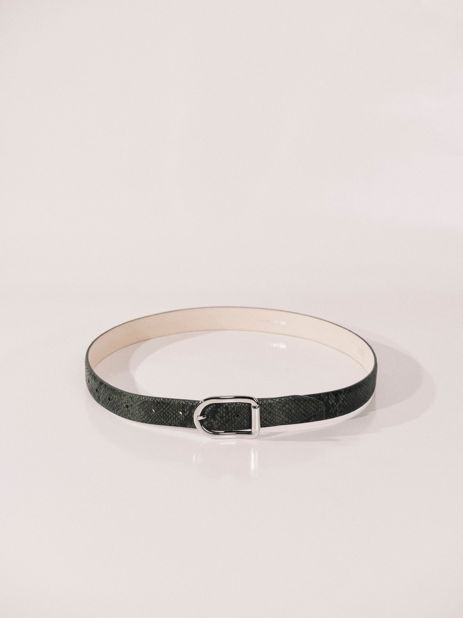 Mija Belt | Green Python & Silver