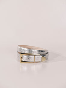 Mini Juergen Silver Ostrich Gold | Silver Ostrich & 24K Gold