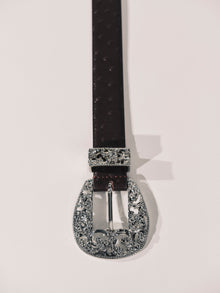 Versaille Belt | Plum Ostrich & Silver