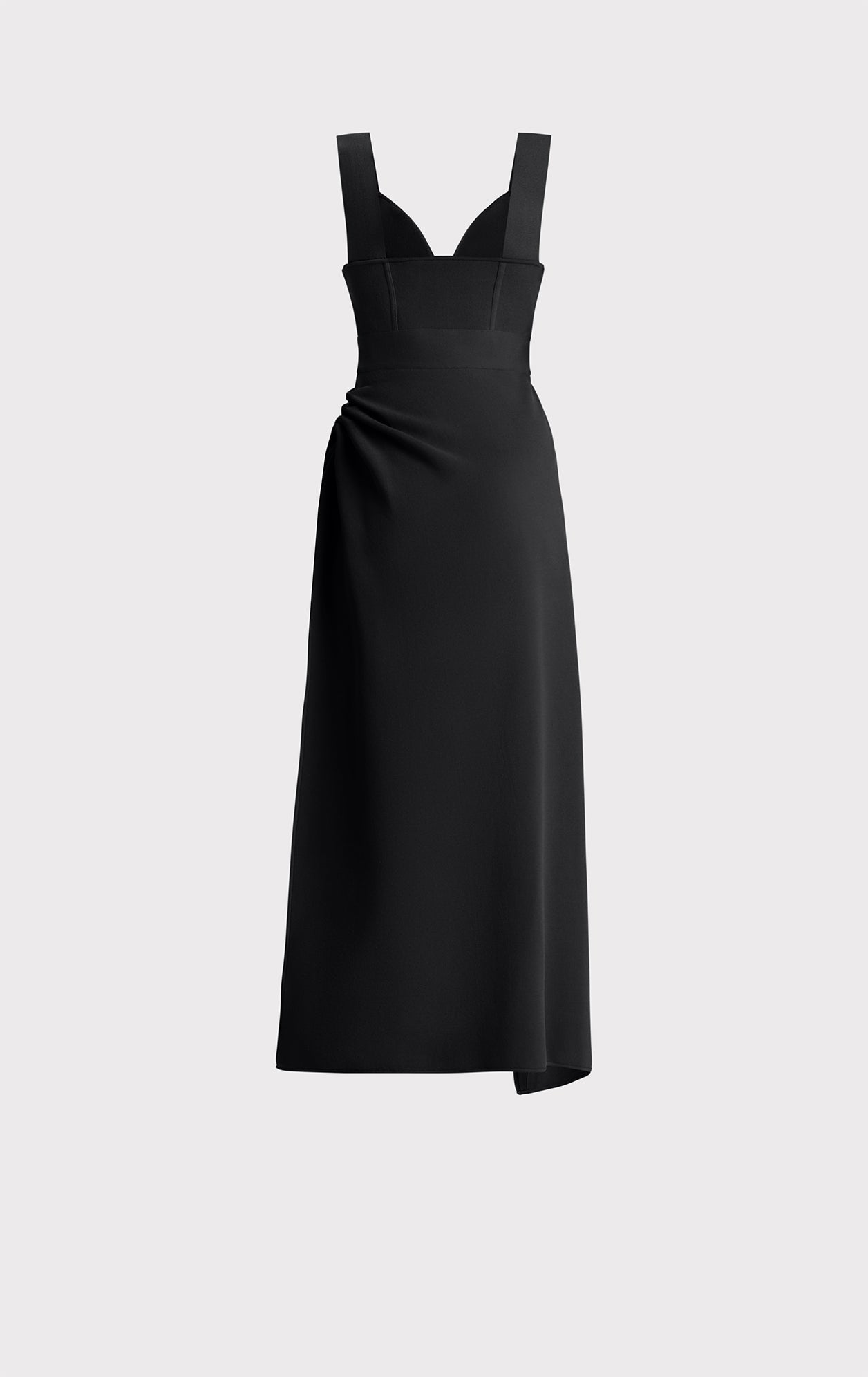 Draped Milano High Low Gown | Black