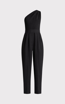 Draped Milano One Shoulder Jumpsuit | Black