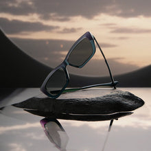 Womens | Elphaba Emerald Sunglasses | Enchanting Emerald To Black | Shadowy Grey Lenses