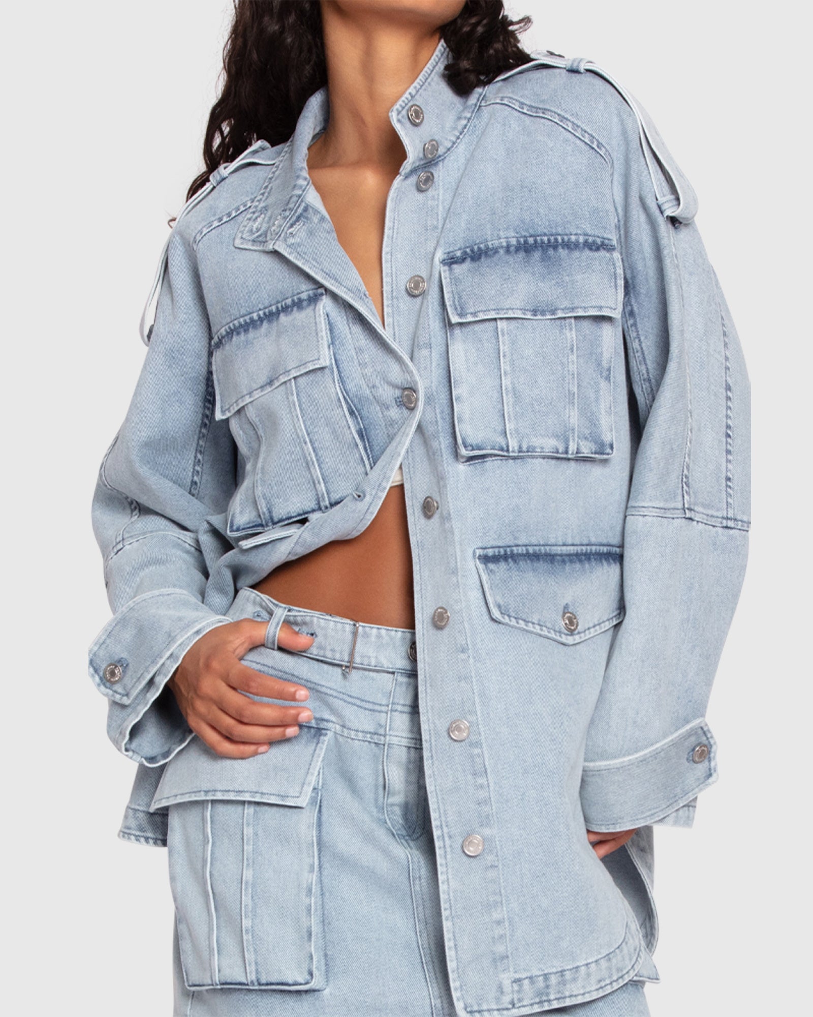 Women | Distant Love Overshirt | Stonewash