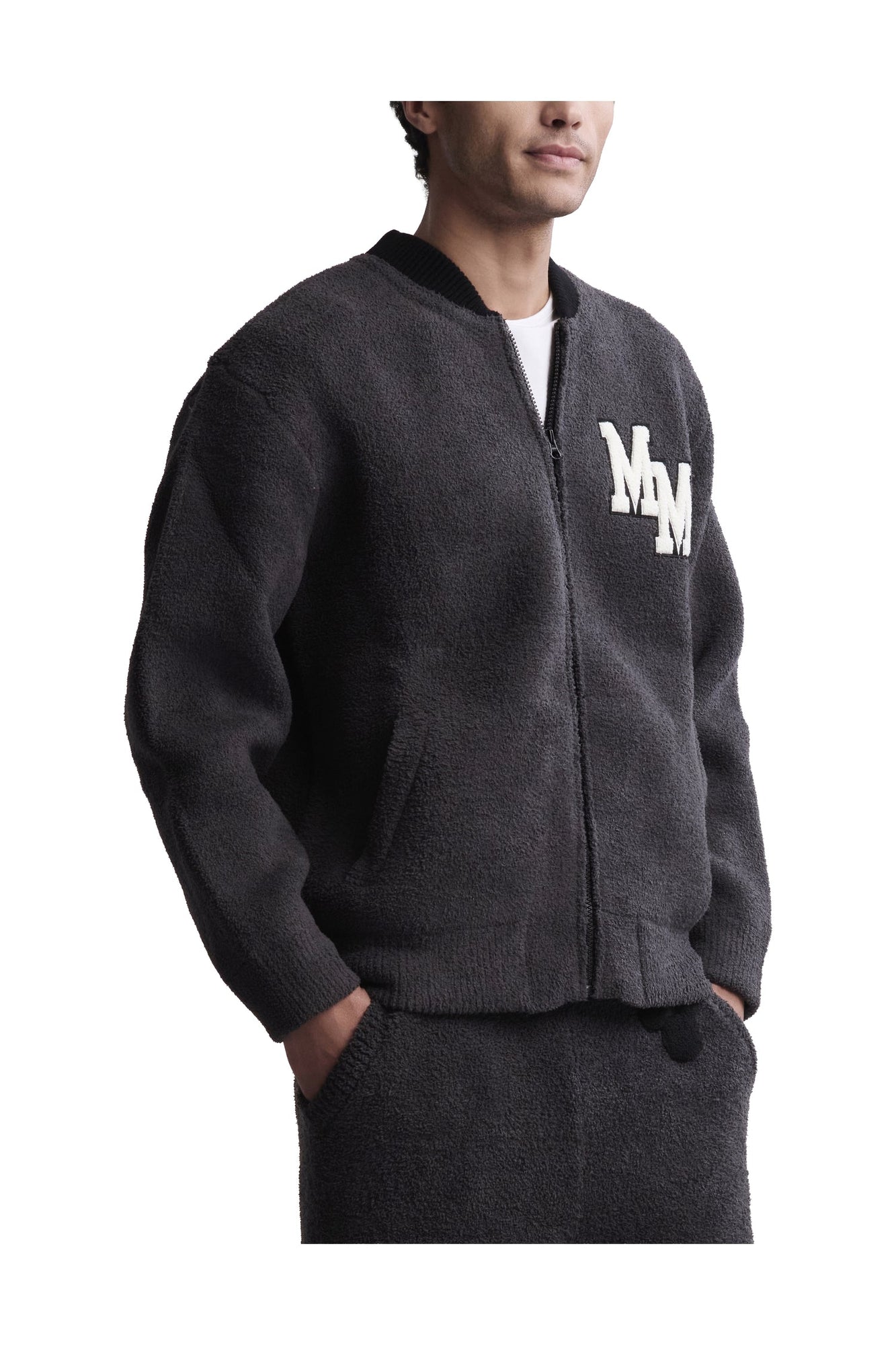 Mens | Cozychic Disney Classic Mickey Varsity Jacket | Carbon/Black