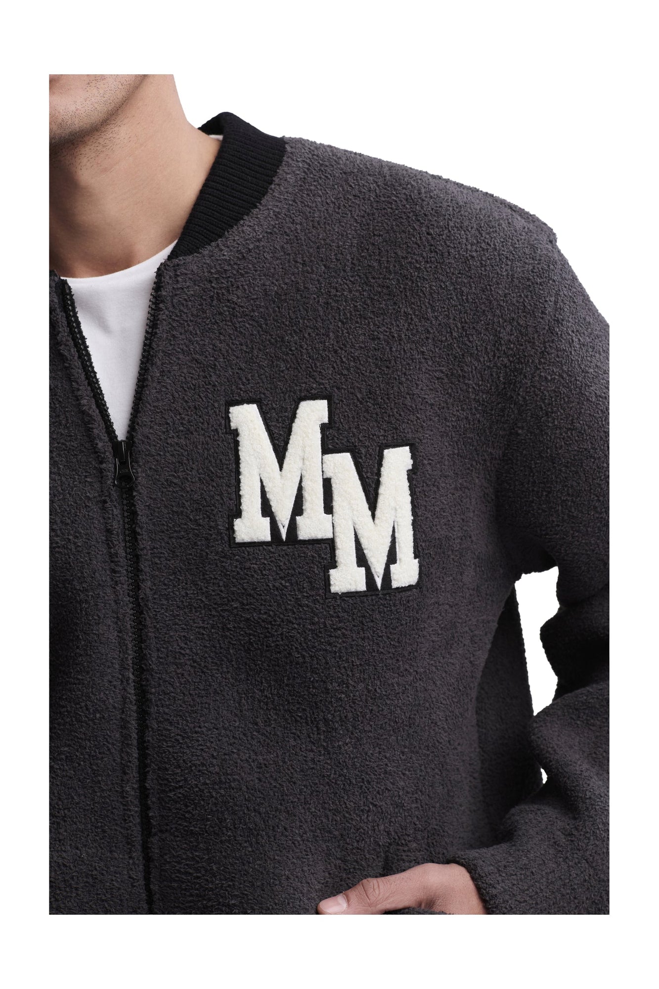 Mens | Cozychic Disney Classic Mickey Varsity Jacket | Carbon/Black