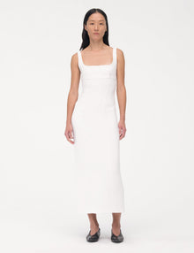 Women | Double Tie Back Long Sheath | Off White