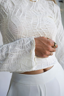 Tia Textured Long Sleeve | Ivory