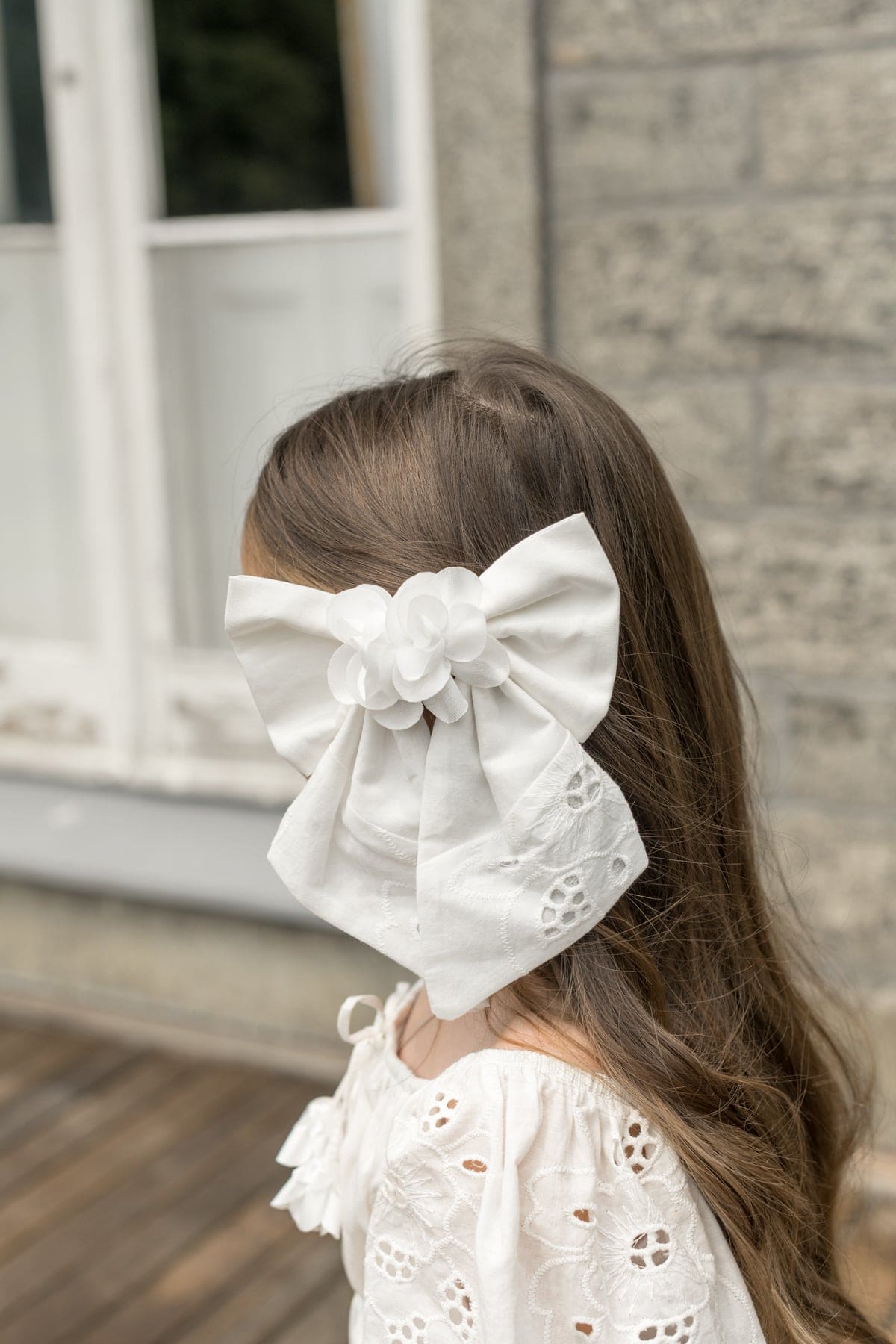 Girl | Blanca Cotton Hair Bow | White