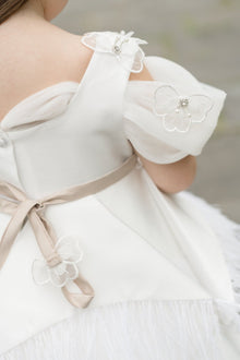 Baby Girls | Constanza Ceremony Dress with Bow | White & Champagne