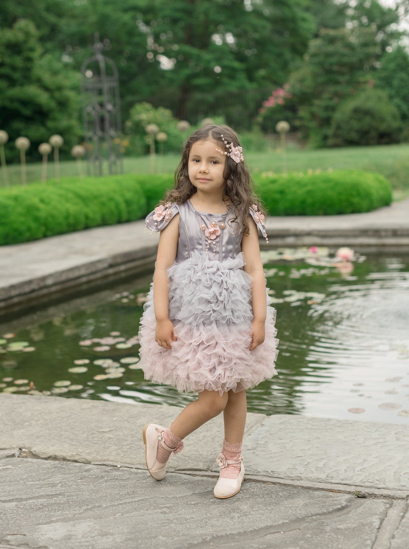 Baby Girls | Mia and Ombré Cupcake Tulle Dress | Grey & Pink