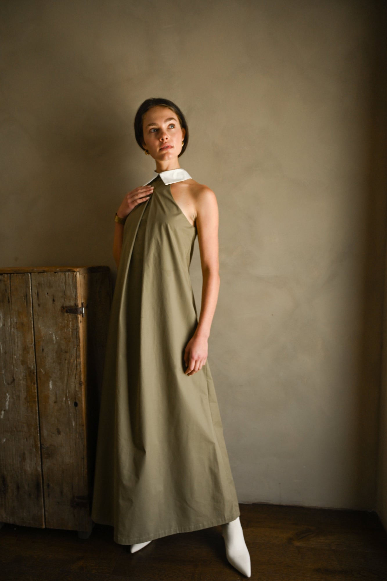 Reilly Cotton Poplin Dress | Olive