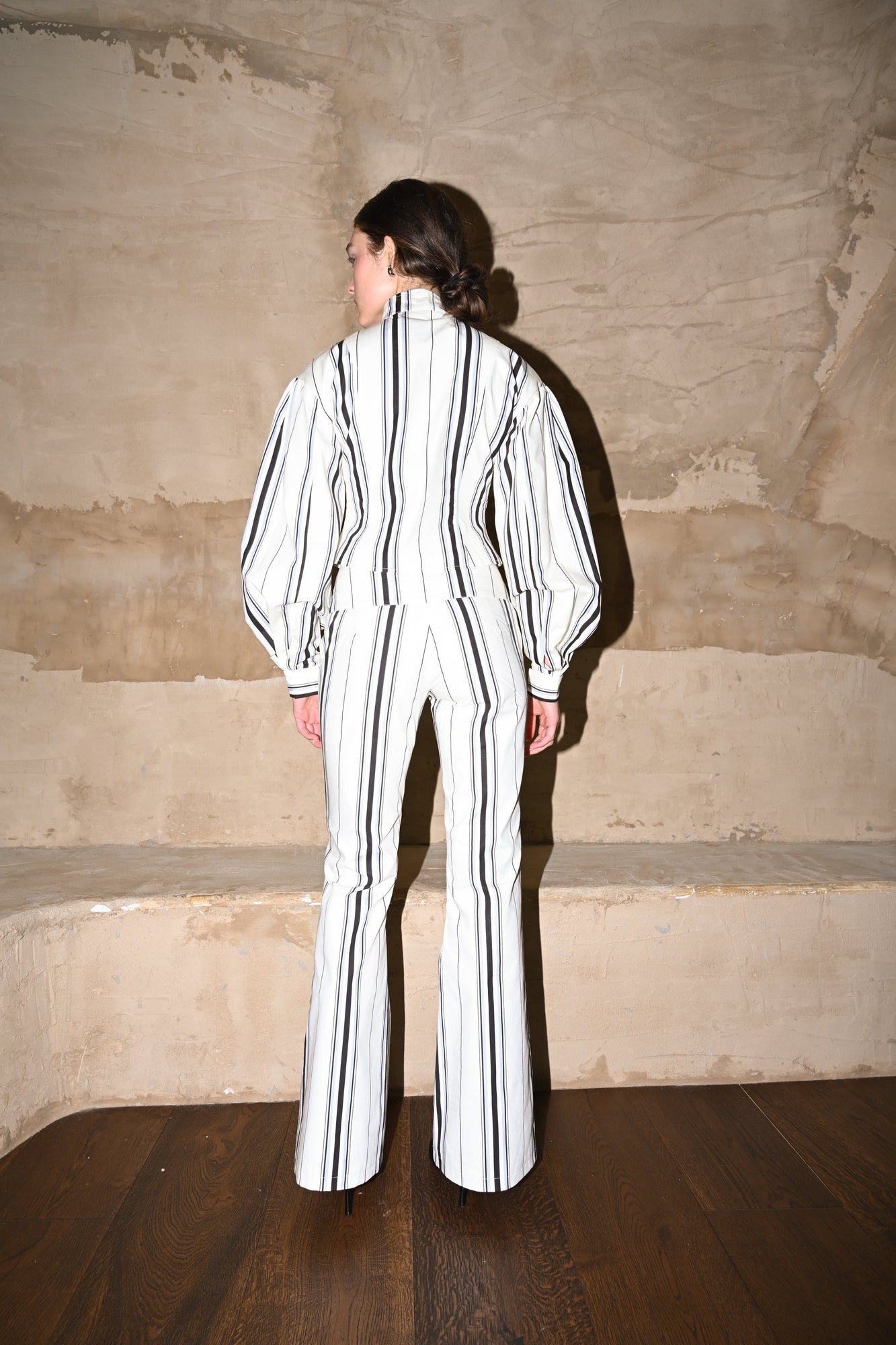 Tilly Cotton Trouser | Offwhite Striped