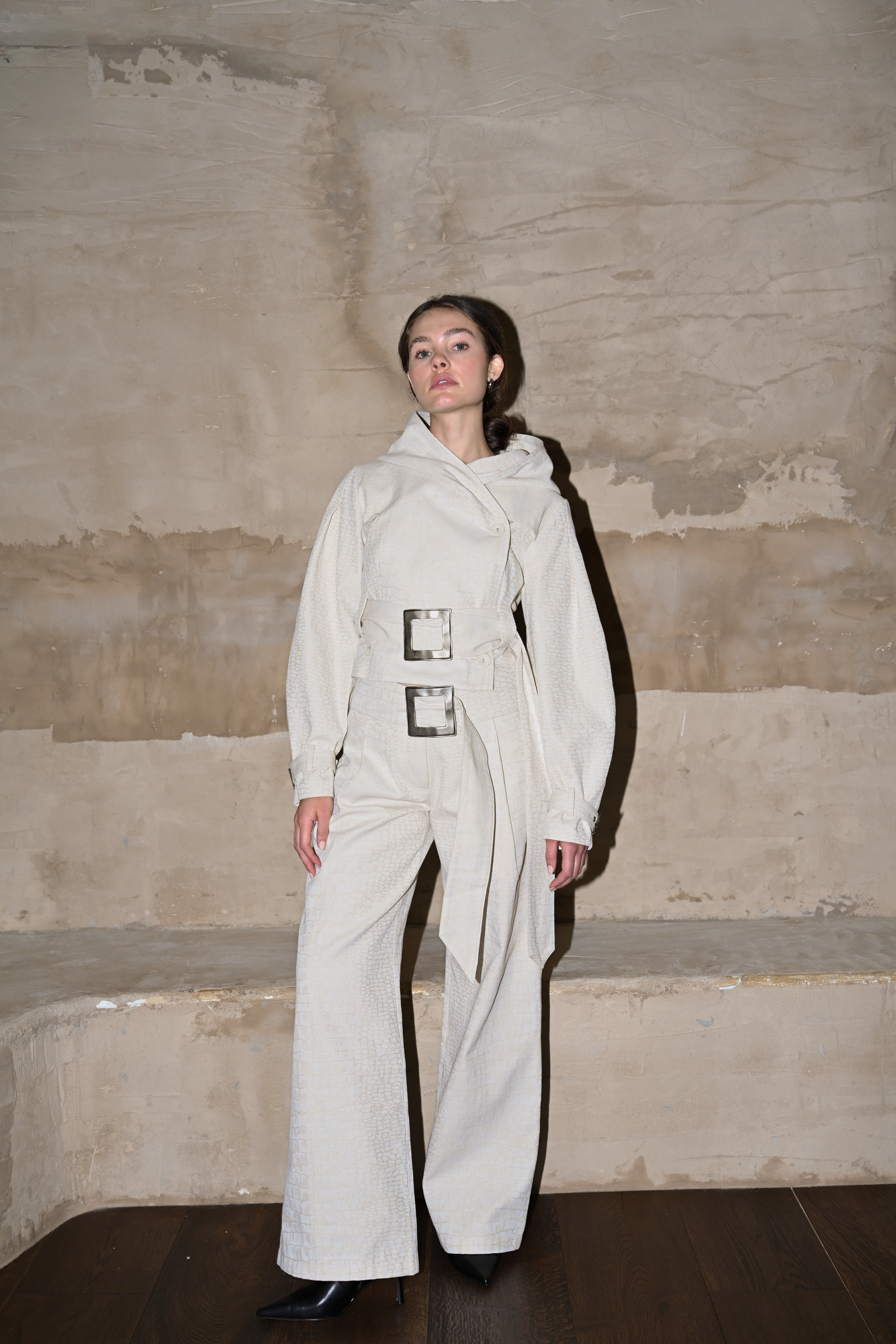 Ganna Belted Jacket | Snakeskin Jacquard