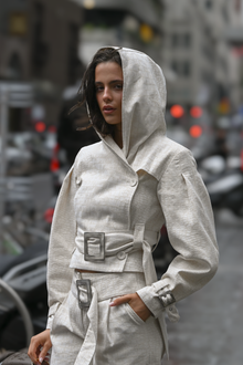 Ganna Belted Jacket | Snakeskin Jacquard