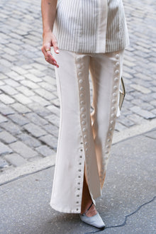 Fabio Linen Snap Trousers | White