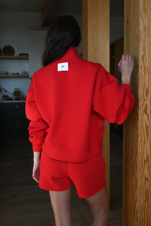 Maya Knit Neoprene Pullover | Ruby