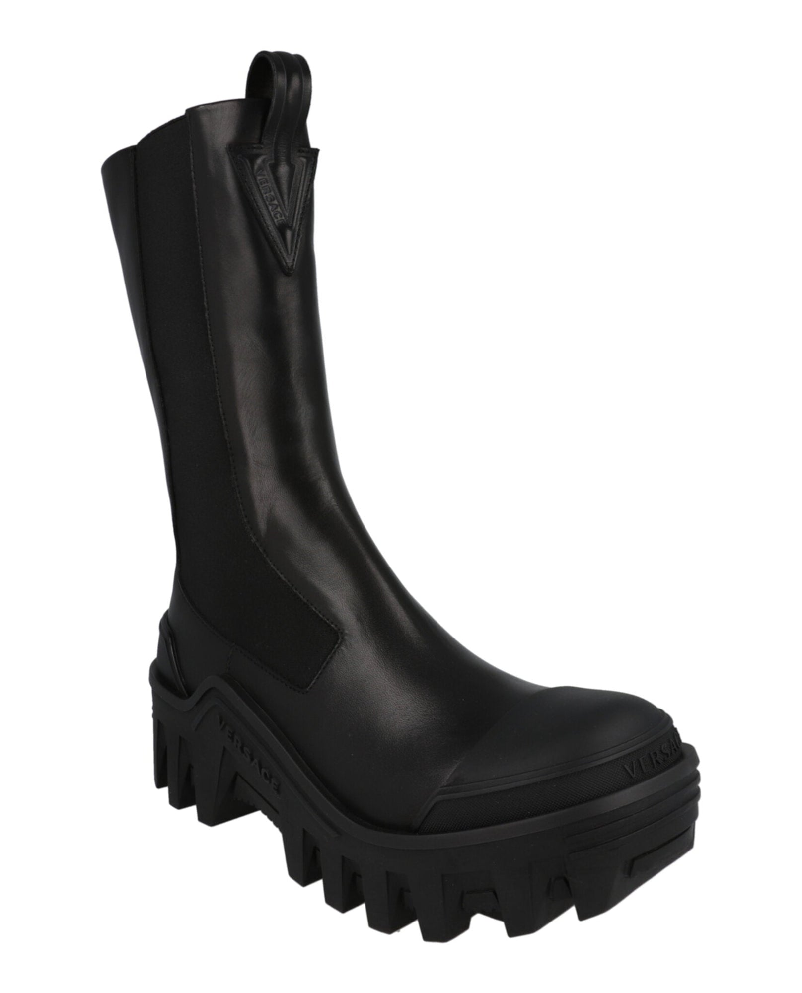 Versace | Mid-Calf Leather Chelsea Boots