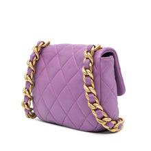 Chanel | Pre-Owned Mini Quilted Lambskin Candy Golden Chain Flap | Purple