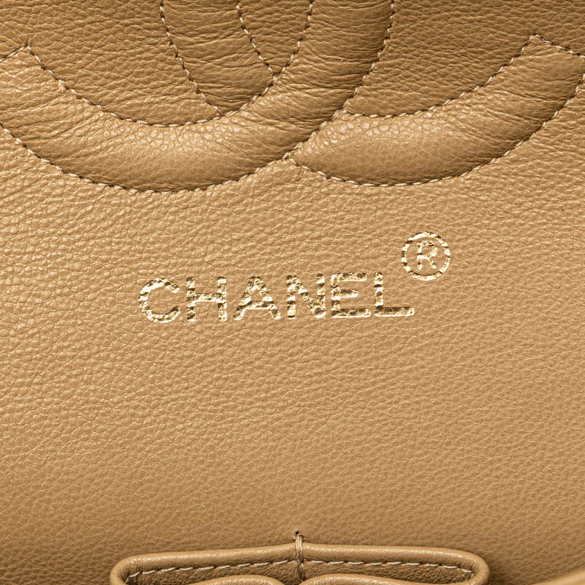 Chanel | Pre-Owned Medium Classic Lambskin Double Flap | Brown/Nude