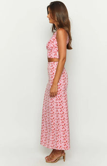 Dahlia Speckled Crop Top | Pink And Red