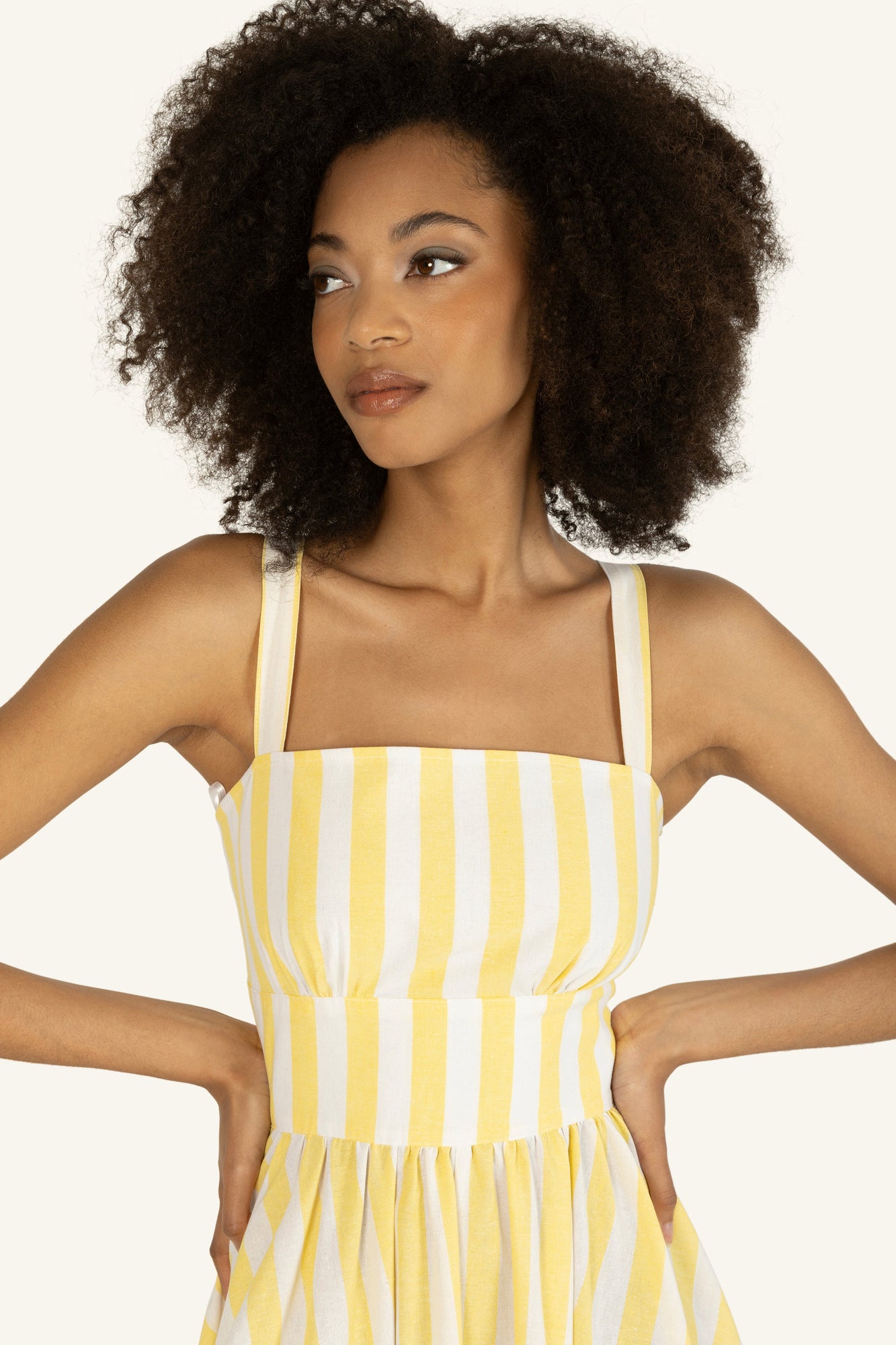 Daisey Dress | Buttercup and White Stripe