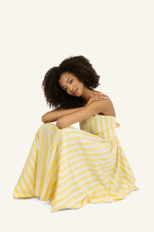 Daisey Dress | Buttercup and White Stripe