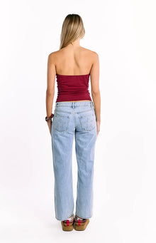 Daisy Strapless Top | Burgundy