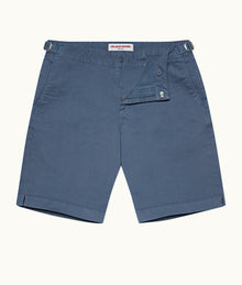 Dane Cotton Twill Longest-Length Cotton Twill Shorts | Blue Smoke