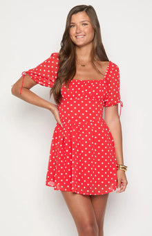 Danyal Mini Dress | Red Polka Dot