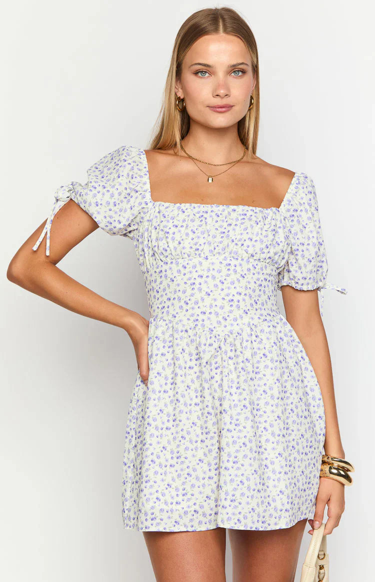 Danyal Floral Mini Dress | Purple