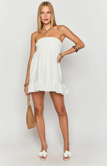 Daria Strapless Mini Dress | White