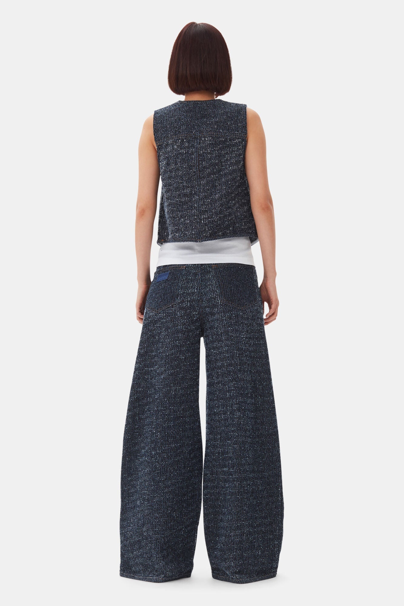 Dark Blue Textured Vest | Rinse