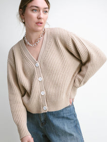 Dew Slouch Cardigan | Tan