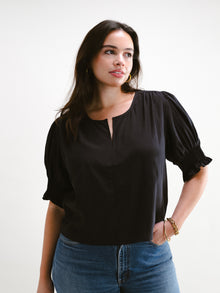 Lovely Short Sleeve Top | Black