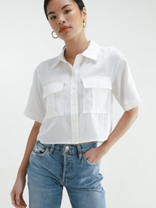 Playful Short Sleeve Top | White